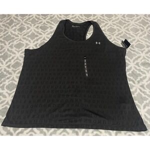 Under Armour Mens Black Tonal Logo Mesh Training Tank Top 3X